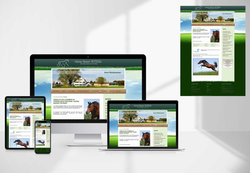 HORSE RESORT ROTEGG WEBDESIGN PFERDE REHA ZENTRUM