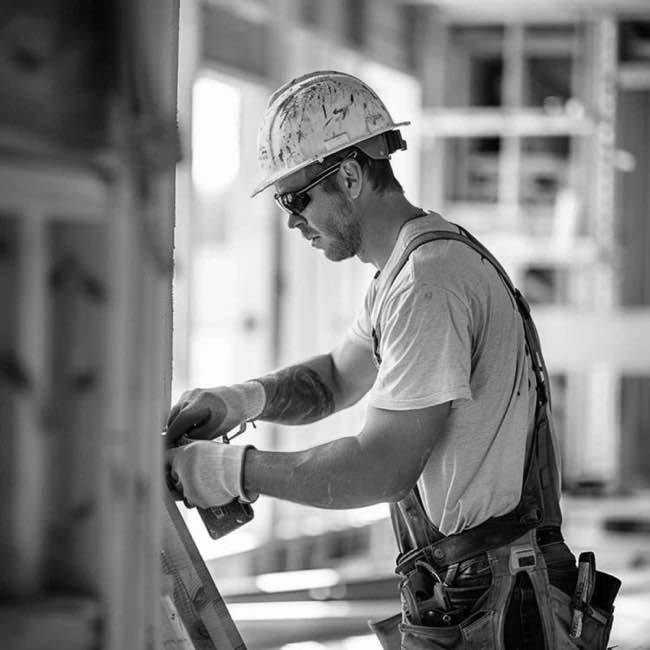 Foto Zimmerer bei der Arbeit